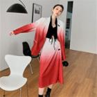 Gradient Blazer / Midi A-line Skirt