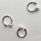 Faux Pearl 925 Sterling Silver Cuff Earring Silver - One Size