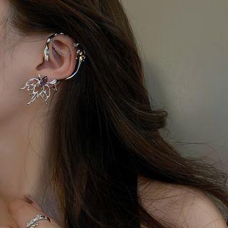 Deer Horn Alloy Cuff Earring 1pc - Left Ear - Silver - One Size