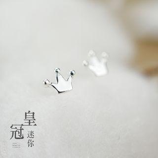 Crown 925 Sterling Silver Stud Earring