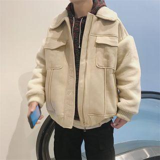 Fleece-lined Plain Padded Jacket
