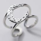 Moon Sterling Silver Layered Open Ring Silver - One Size