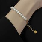 Freshwater Pearl Alloy Bracelet Gold - One Size