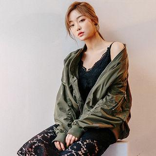 Couple Loose-fit Shirred Flight Jacket