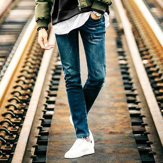 Faux-fur Lined Slim-fit Jeans