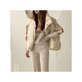 Mockneck Argyle Sweater Ivory - One Size