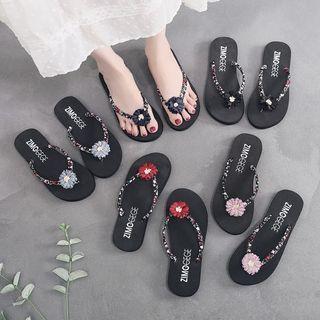 Floral Print Strap Flip-flops