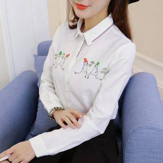 Cartoon Print Long-sleeve Shirt