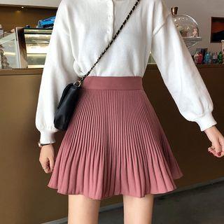 Mini Ribbed A-line Skirt
