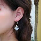 Alloy Letter D Square Shell Dangle Earring 1 Pair - As Shown In Figure - One Size