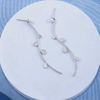 Faux Pearl Drop Earring 1 Pair - Earring - Silver - One Size