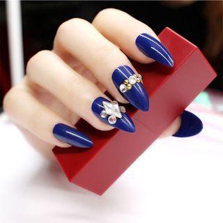 Embellished Nail Art Faux Nail Tip 0055-3d-30 - Glue - Blue - One Size