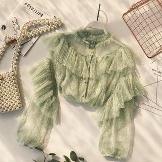Set: Ruffle Lace Blouse + Camisole