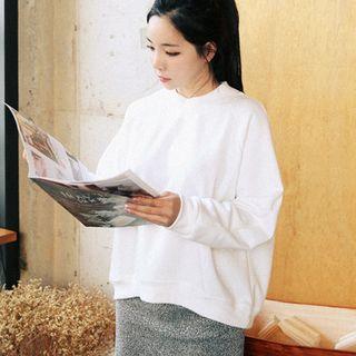 Mock-neck Brushed-fleece Lined Pullover