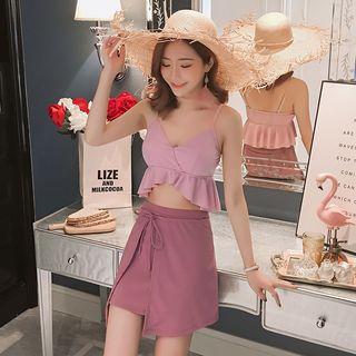 Set: Ruffled Bikini + Cover-up Wrap Skirt