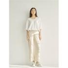Wool Blend Knit Pants Cream - One Size