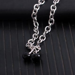 Cherry Necklace Black Cherry - Silver - 40cm