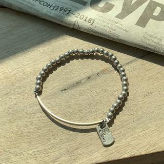 Metal-bead Bracelet Silver - One Size