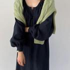 Button-front Slit-hem Dress