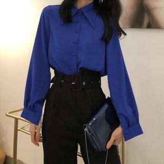 Plain Shirt / Crop Wide Leg Pants