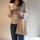 Print Cotton Tote Bag Tote Bag - Almond - One Size