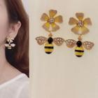 Bee Drop Earring 1 Pair - Yellow - One Size