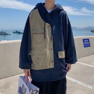 Asymmetrical Mock Two-piece Hoodie