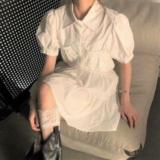 Short-sleeve Plain Shirt / A-line Skirt