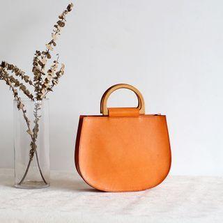 Zip Genuine Leather Handbag