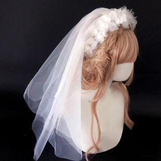 Flower Mesh Headband / Wedding Veil