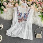 Eyelet Lace Embroidered Tank Top White - One Size