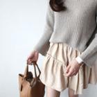 Linen Band-waist Inset Shorts Skirt