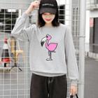 Flamingo Print Sweatshirt
