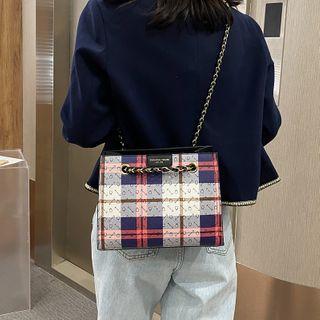 Plaid Cartoon Print Crossbody Bag