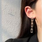 925 Sterling Silver Chained Drop Ear Stud 1 Pair - S925 Silver Needle - Earring - Gold - One Size