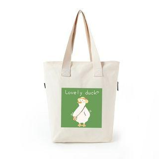 Canvas Duck Print Shopper Bag