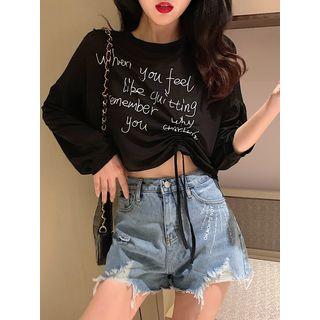Drawstring Crop Light Top