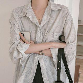 Long-sleeve Print Loose Fit Shirt (various Designs)