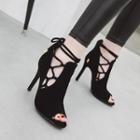 High-heel Peep Toe Short Boots