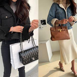 Faux-fur Collar Dumble-lined Denim Jacket