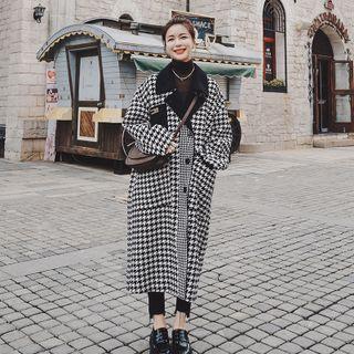 Houndstooth Fleece Coat