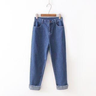 Moon Embroidery Straight-fit Jeans
