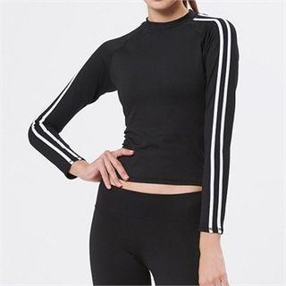 Crew-neck Stripe-trim Top