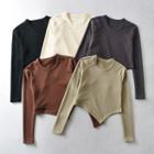 Long-sleeve Asymmetrical T-shirt / Wide Leg Pants