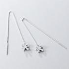 Bow Threader Earring 1 Pair - S925 Silver - One Size