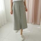 Pleated Long A-line Skirt