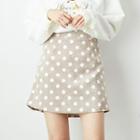 Polka Dot Mini A-line Corduroy Skirt
