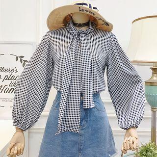 Tie-neckline Loose-fit Shirt
