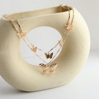Butterfly Metal Necklace As Shown In Figure - One Size