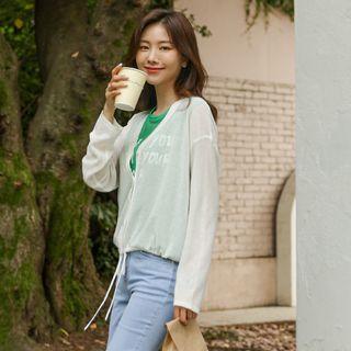 Drawstring Textured Cardigan